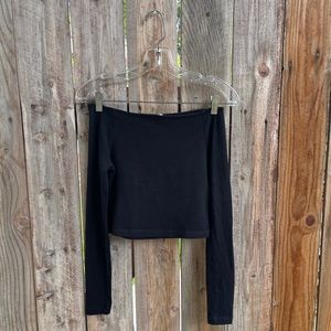 Kookai off the shoulder long sleeve top | Black | Size 2